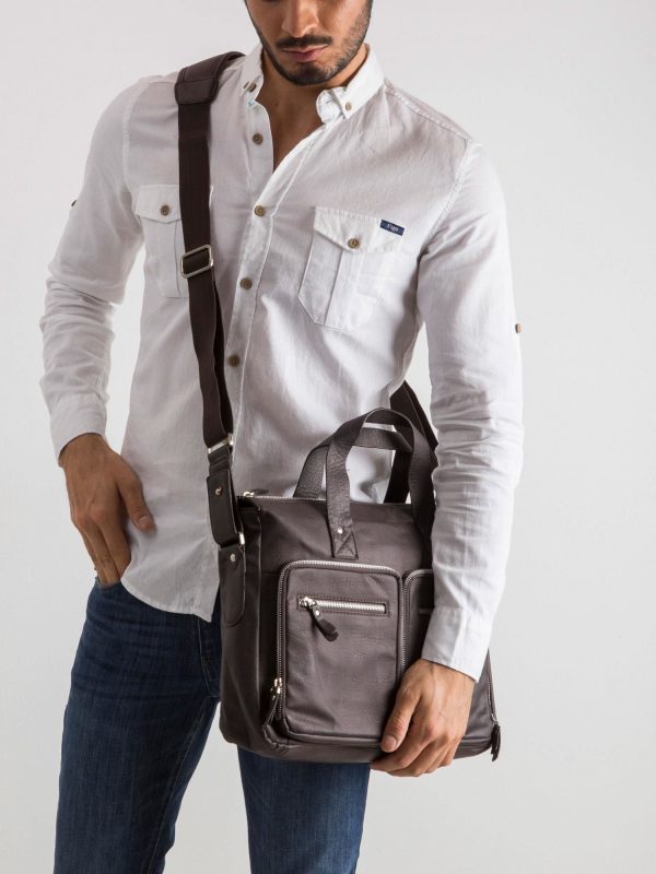 Brown Men's Bag with Detachable Strap