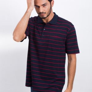 Navy blue and red polo shirt for men Enough