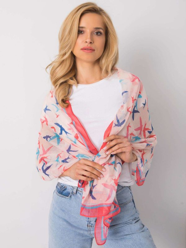 Pink scarf with print