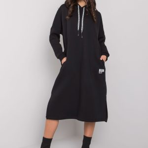 Emrie Black Hooded Sweatshirt Dress