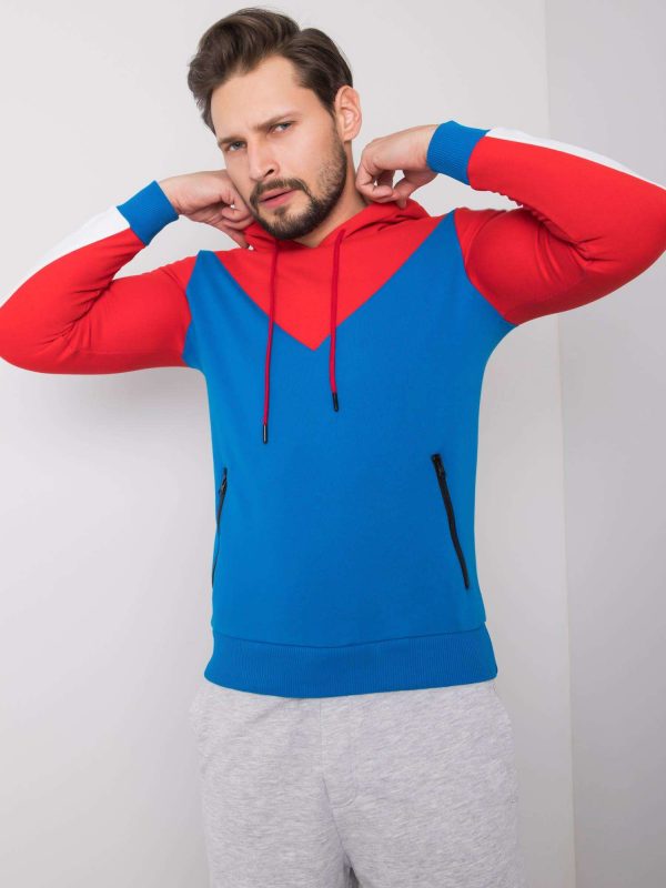 Red and Blue Braxton Men's Hoodie