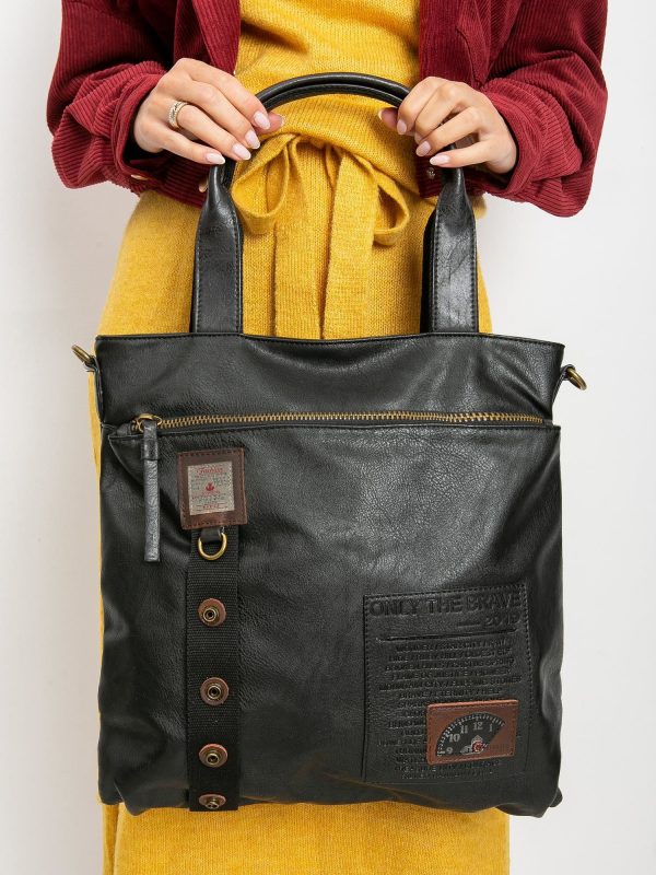 Black Women's Eco Leather Shoulder Bag