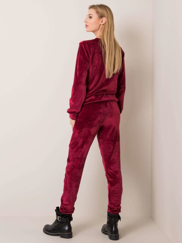 Burgundy velour set Brenda RUE PARIS