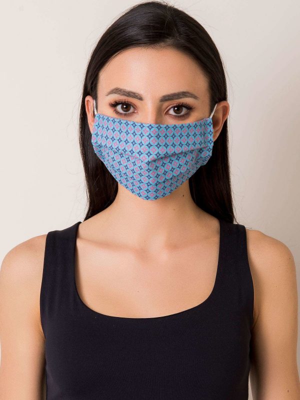 Blue Protective Mask with Patterns