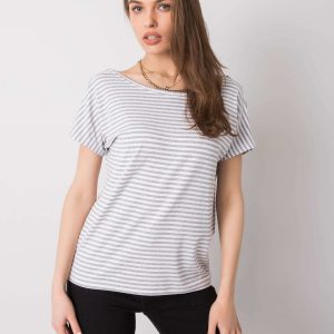 White and grey t-shirt Gina RUE PARIS