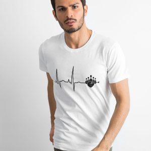 Cotton T-shirt with white print