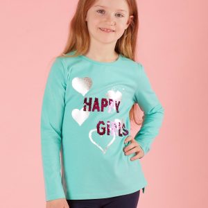 Mint cotton blouse for girl