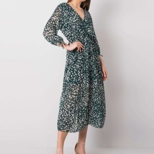 Dark green dress with Kaia print