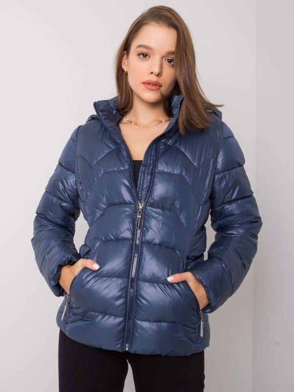 Ashlyn Dark Blue Quilted Jacket