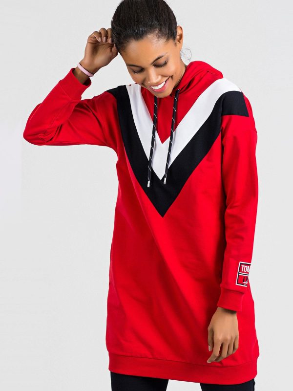 TOMMY LIFE Long sweatshirt red