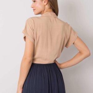 Camel blouse with tie Marisol