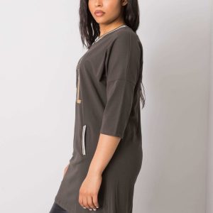 Dark khaki tunic plus size Ida