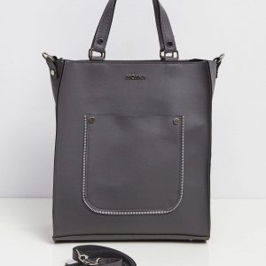 Dark grey women's bag faux leather