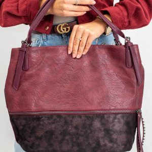 Burgundy shopper bag