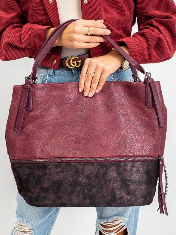 Burgundy shopper bag