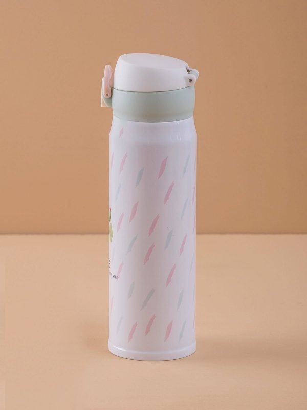 White thermos with print