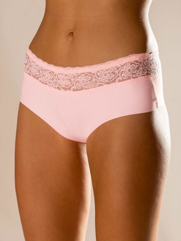 Peach Seamless Lace Panties