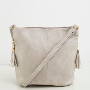 Light grey faux leather handbag