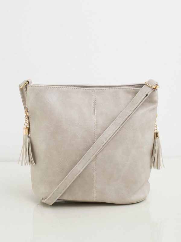 Light grey faux leather handbag