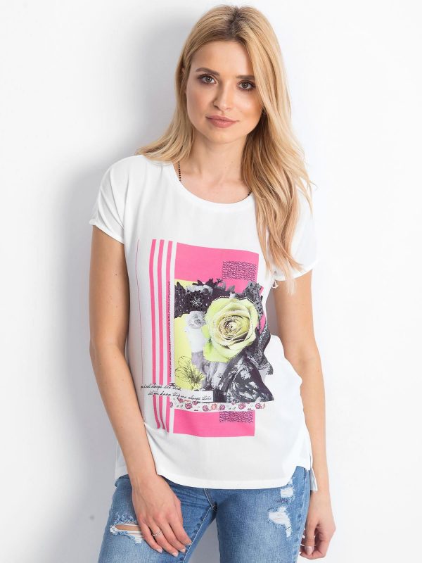 Ecru t-shirt Roses