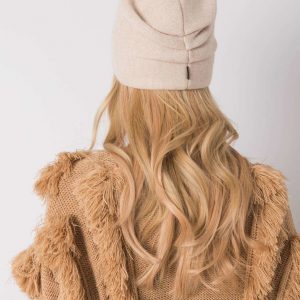 Beige hat for winter