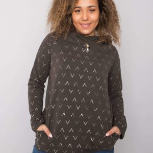 Dark khaki print sweatshirt by Frances