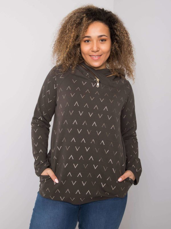 Dark khaki print sweatshirt by Frances