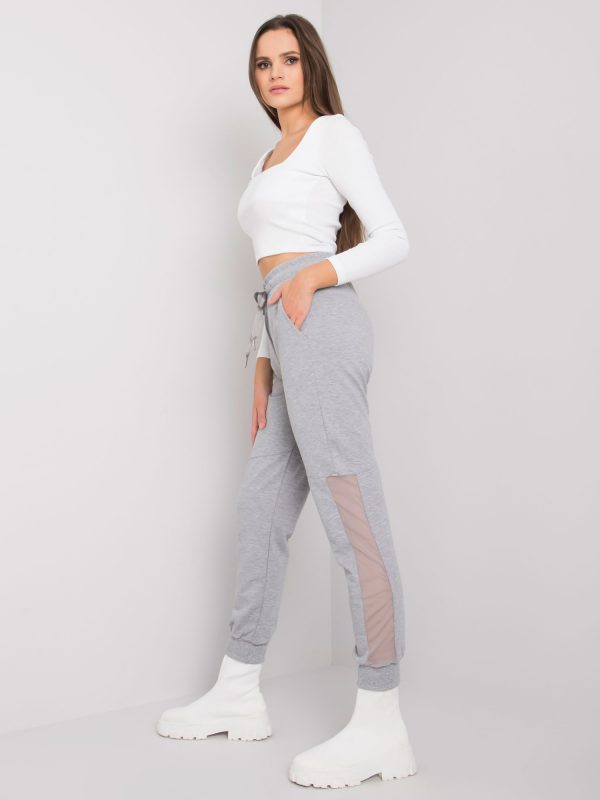 Grey melange cotton sweatpants Susan