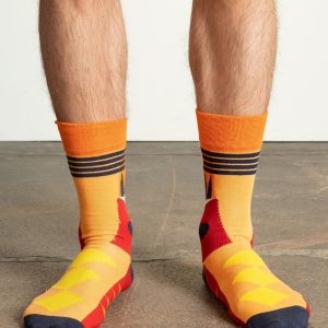 Orange Cotton Mens Socks