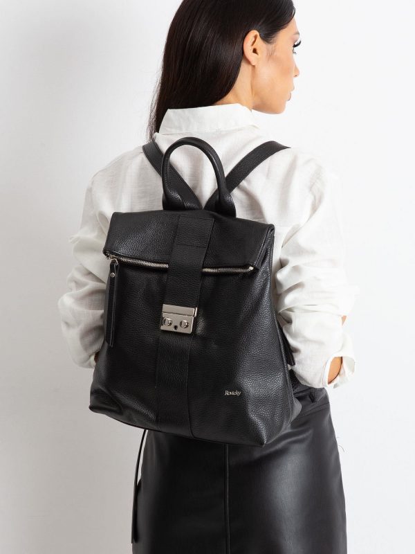 Black Leather Backpack