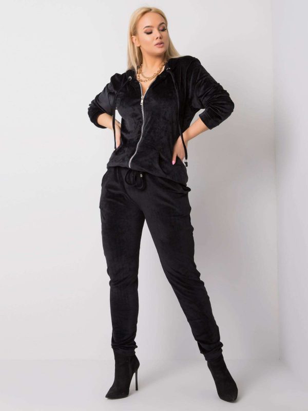 Michell black velour plus size set