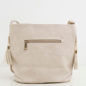 Beige faux leather handbag