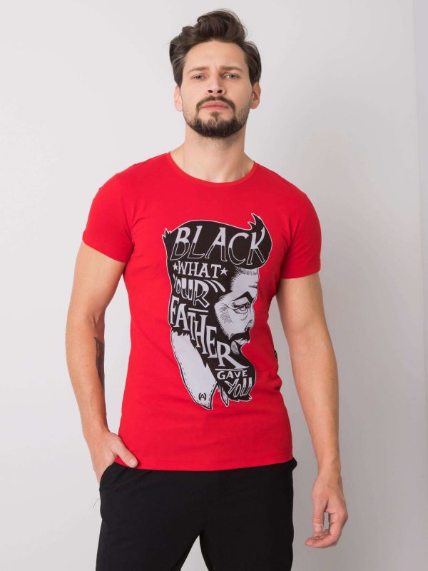 Red T-shirt for men cotton Aiden