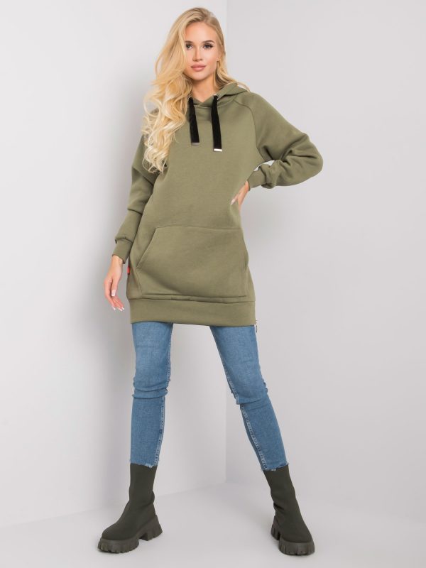 Khaki padded kangaroo Riley sweatshirt