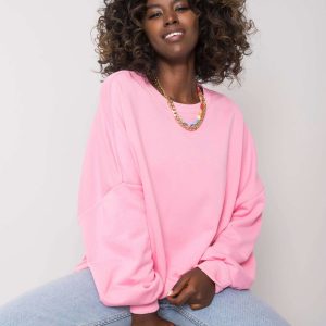 Fabrizia Pale Pink Cotton Hoodless Sweatshirt