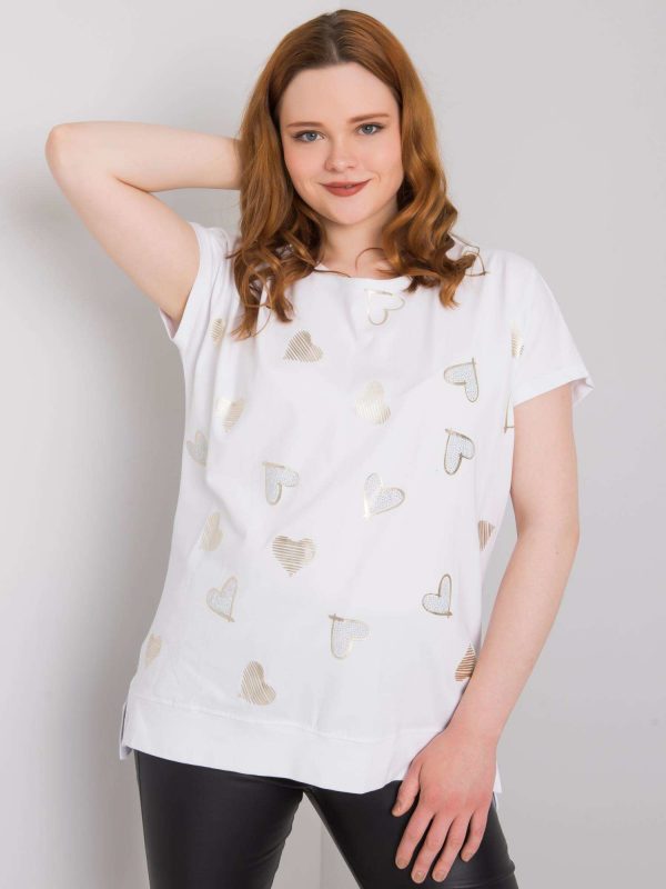 Zandra Cotton Plus Size White Blouse