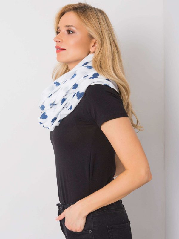 White scarf with hearts print