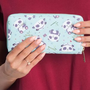 Mint wallet with colorful print