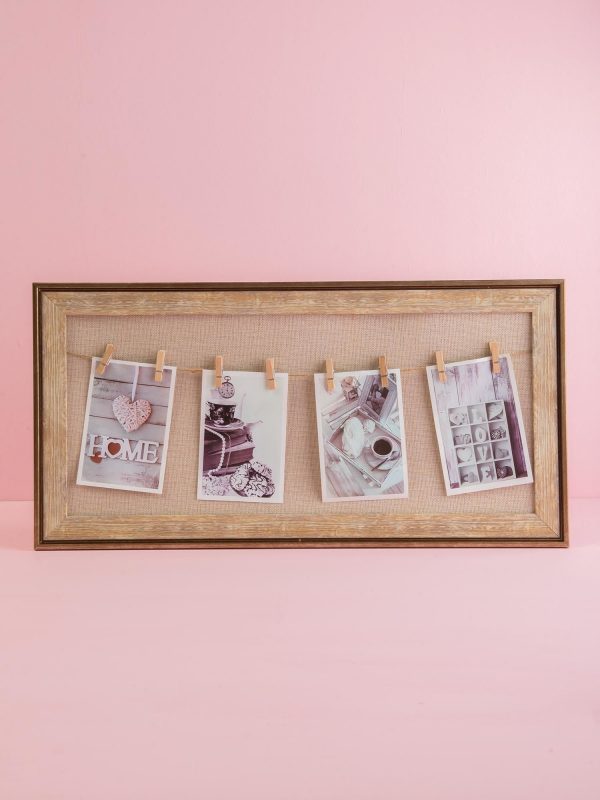 Light brown photo frame with inscription