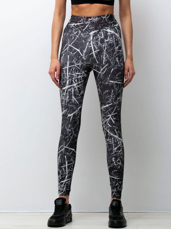 White & Black Leggings Abstraction