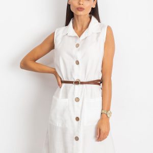 RUE PARIS White Safari Dress