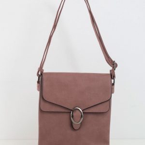 Dirty pink small handbag made of eco leather