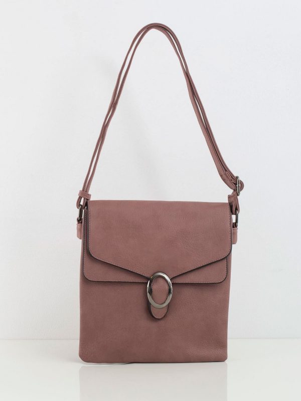 Dirty pink small handbag made of eco leather