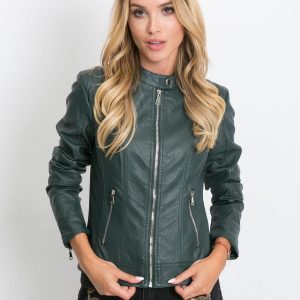 Dark green biker jacket