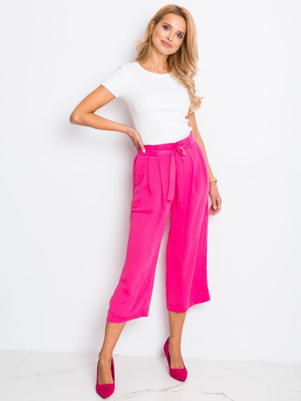 RUE PARIS Dark pink pants Bright