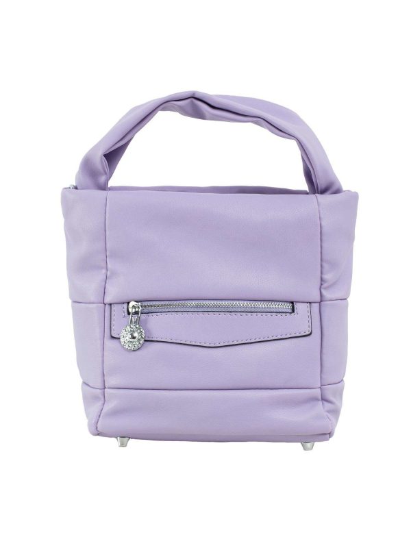 Lilac eco-leather handbag with handle