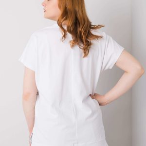 Claribel Cotton Plus Size White Blouse