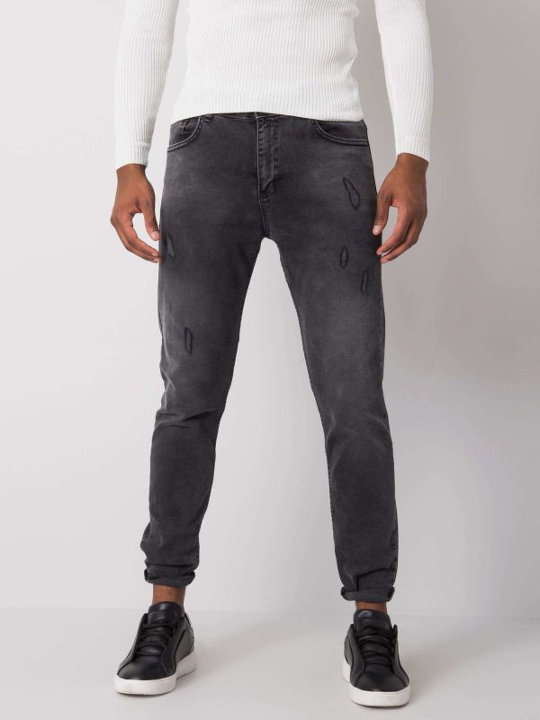 Black Men's Jeans Jeans Pants With Jaiden Rubbed