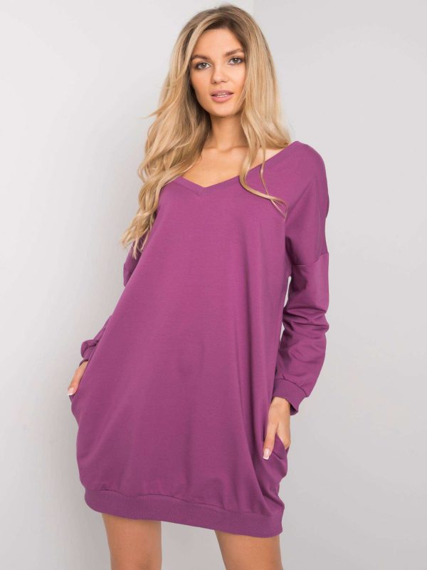 Purple V-neck sweatshirt Nayla