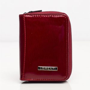 Burgundy small leather wallet